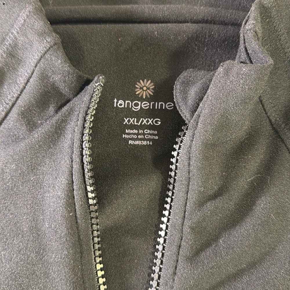 Tangerine women’s active wear size XX large, XXG jacket, full zip black - Picture 2 of 8
